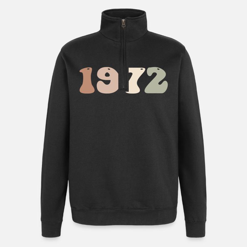 1972 - Sweat à zip 1/4 - noir