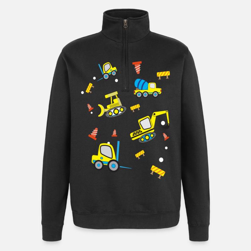 Construction sites Vehicles - Quarter-Zip Sweatshirt - black
