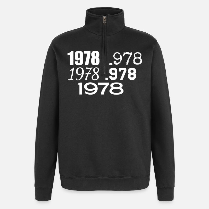 1978 - Sweat à zip 1/4 - noir