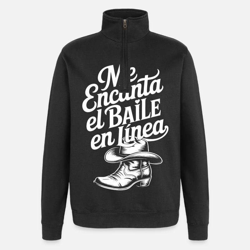 J’adore la danse en ligne - Sweat à zip 1/4 - noir