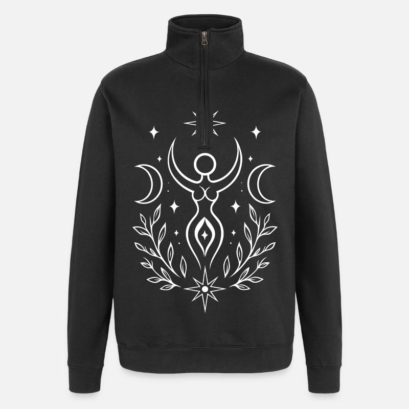 Déesse du solstice d’été – Symbole spirituel - Sweat à zip 1/4 - noir