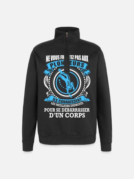 Plongeurs et corps - Sweat à zip 1/4 - noir