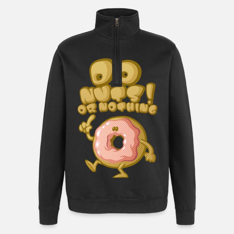 Do nuts - Sweat à zip 1/4 - noir