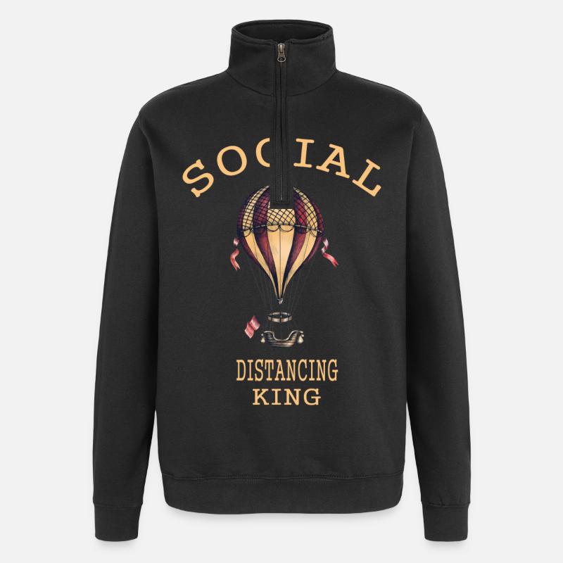 Ballonfahrt - Quarter-Zip-Sweatshirt - Schwarz