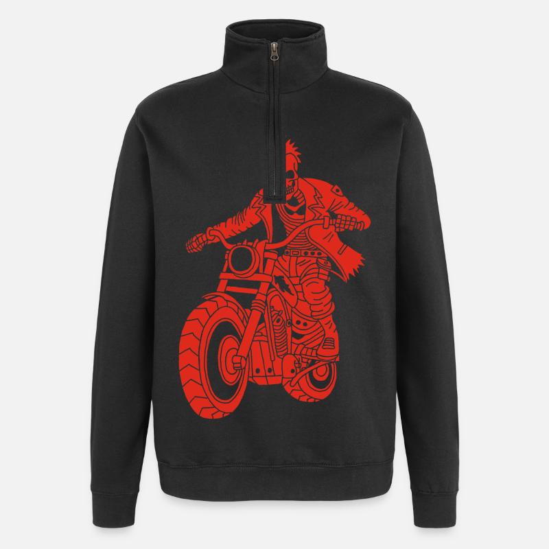 Der rote Biker aus der Hölle - Quarter-Zip-Sweatshirt - Schwarz