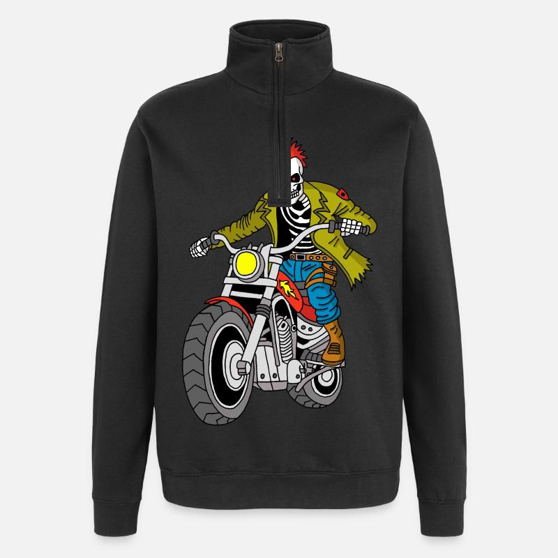 Der Biker aus der Hölle - Quarter-Zip-Sweatshirt - Schwarz