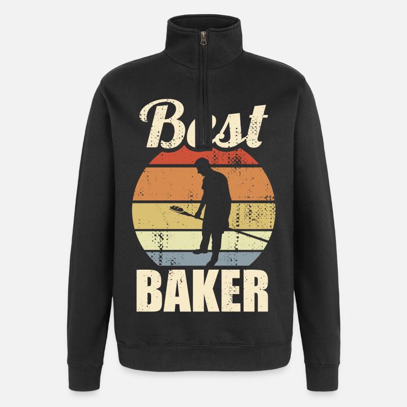 Funny Baker - Quarter-Zip Sweatshirt - black