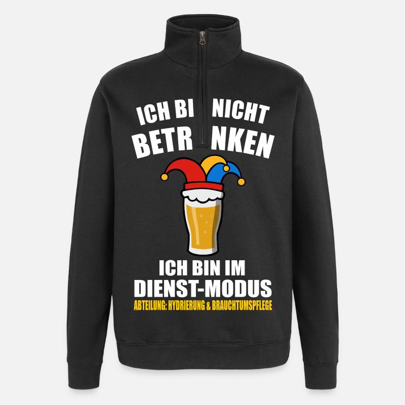 Je ne suis pas ivre - Carnaval - Sweat à zip 1/4 - noir