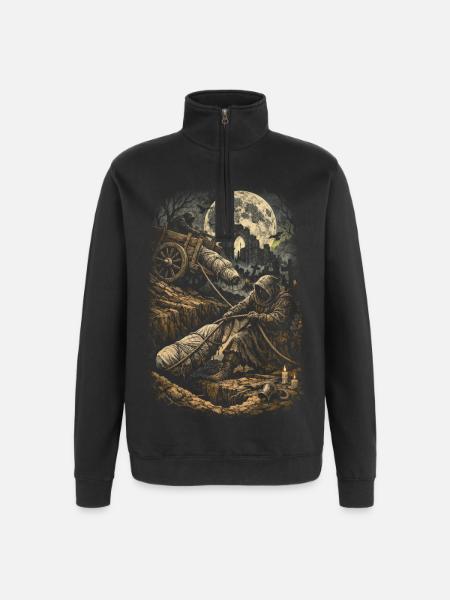 Friedhof Goth Humor - Quarter-Zip-Sweatshirt - Schwarz