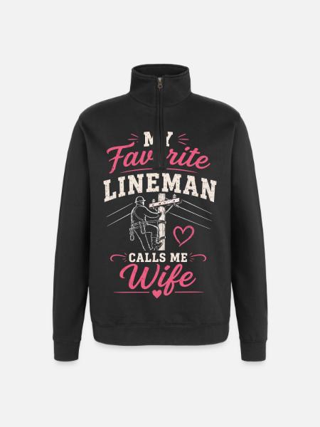 Fière épouse d’un électricien - Sweat à zip 1/4 - noir