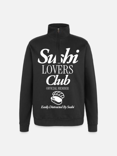 Sushi Lovers Club - Quarter-Zip-Sweatshirt - Schwarz