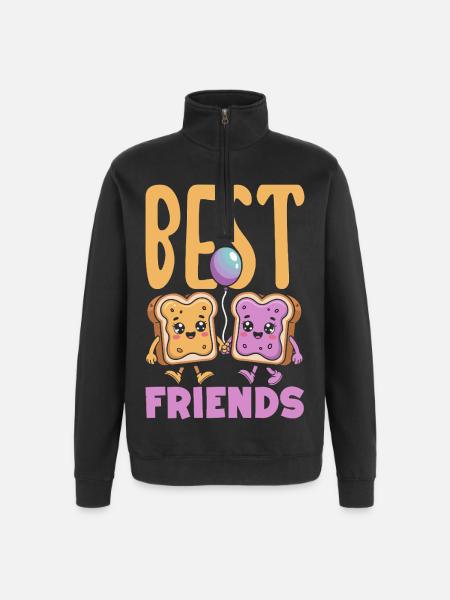 Erdnussbutter & Marmelade Partnerlook Design - Quarter-Zip-Sweatshirt - Schwarz