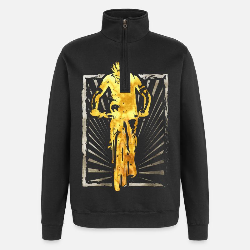 Mountainbike | Mountainbiker | Mountainbiken | MTB - Quarter-Zip-Sweatshirt - Schwarz