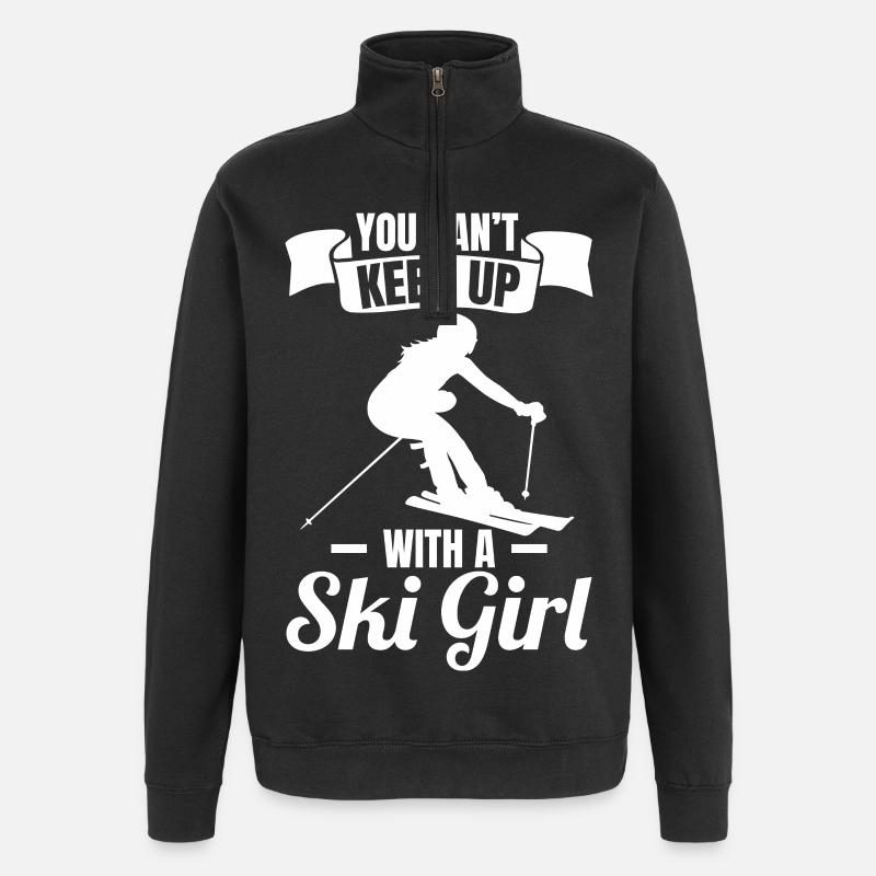 Skieuse - Sweat à zip 1/4 - noir