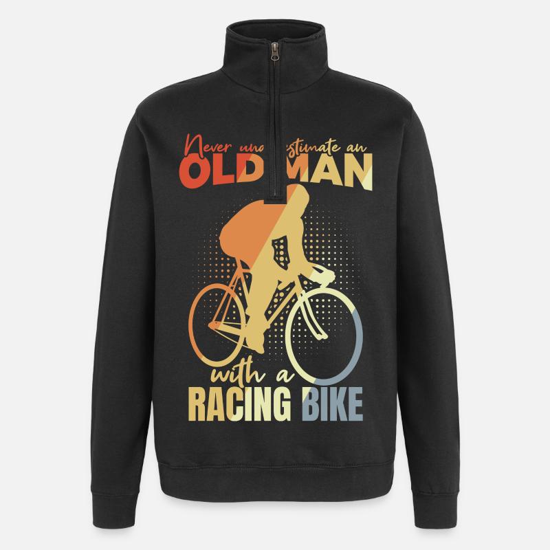 Papi vélo - Sweat à zip 1/4 - noir