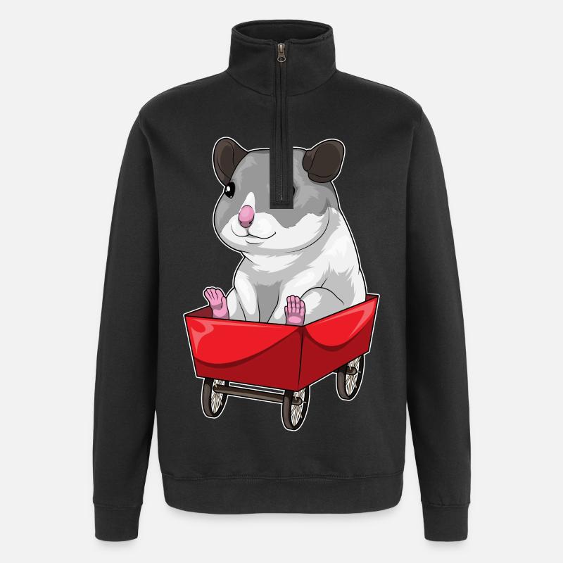 Brouette de hamster - Sweat à zip 1/4 - noir