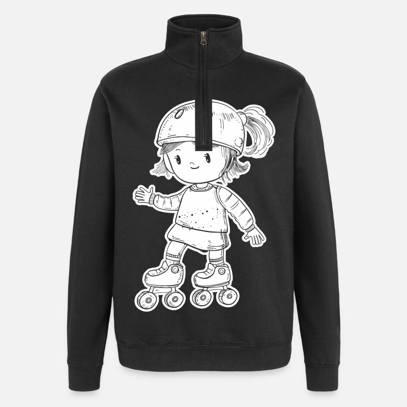 Patineur à roulettes - Sweat à zip 1/4 - noir