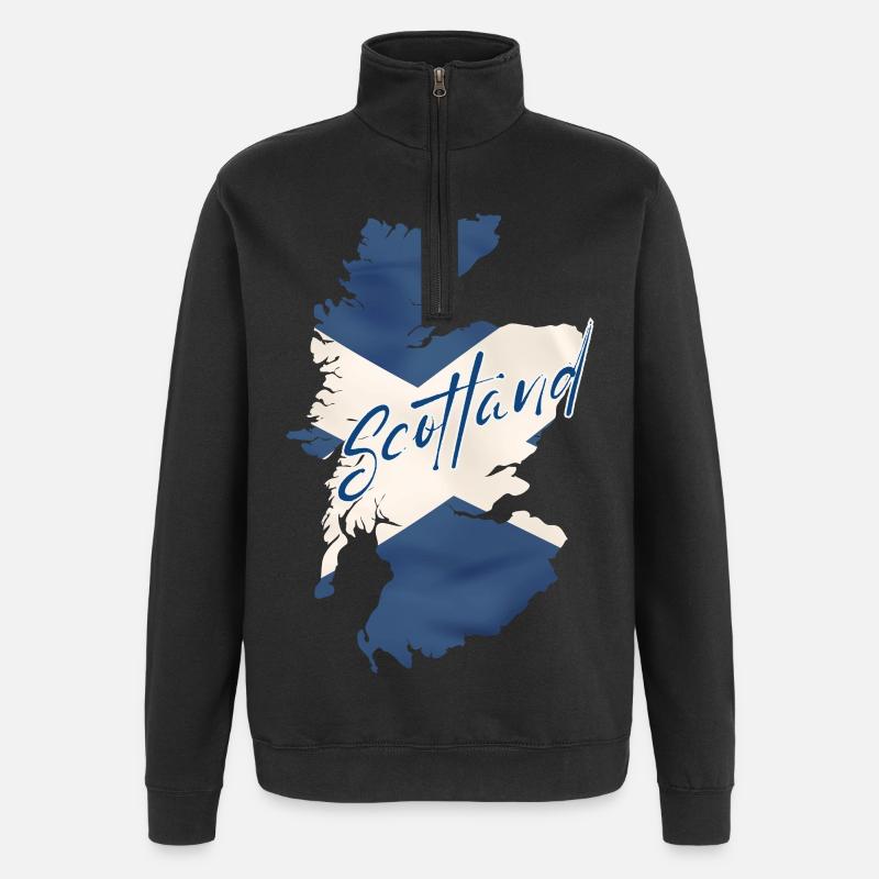 Drapeau de l’Ecosse, fierté écossaise - Sweat à zip 1/4 - noir