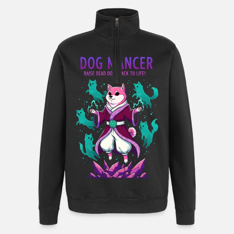 Hundemancer Hundezauberer zieht Geisthunde groß - Quarter-Zip-Sweatshirt - Schwarz