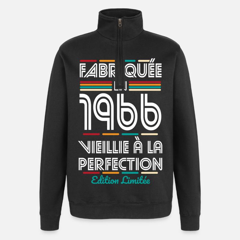 1966 – Made – Aged to perfection - Quarter-Zip Sweatshirt - black