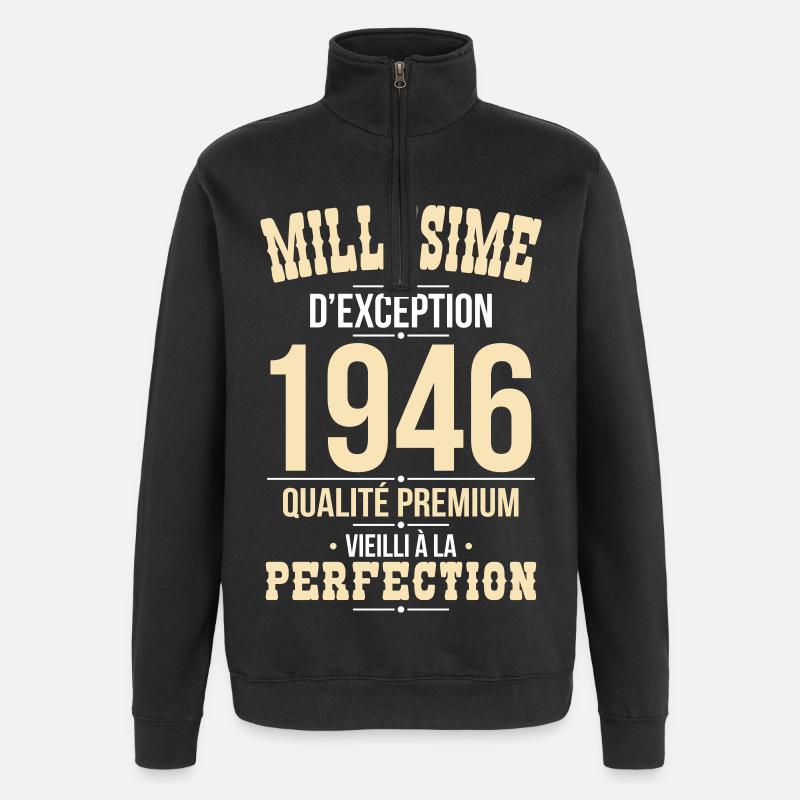 1946 – Millésime d’exception – Qualité premium - Sweat à zip 1/4 - noir