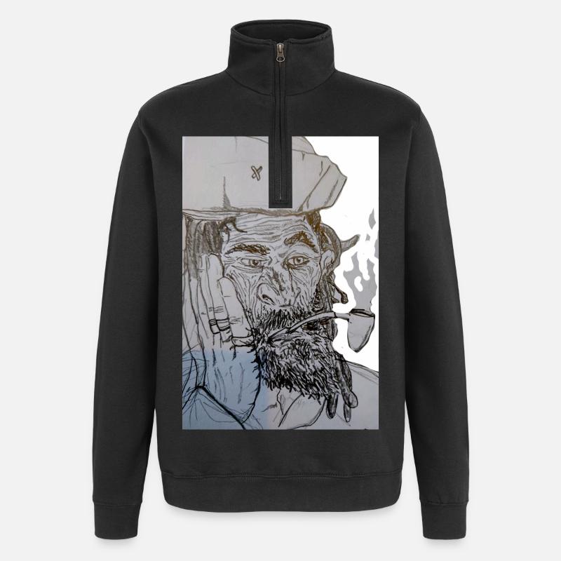 Tuxedo-Pirat - Quarter-Zip-Sweatshirt - Schwarz