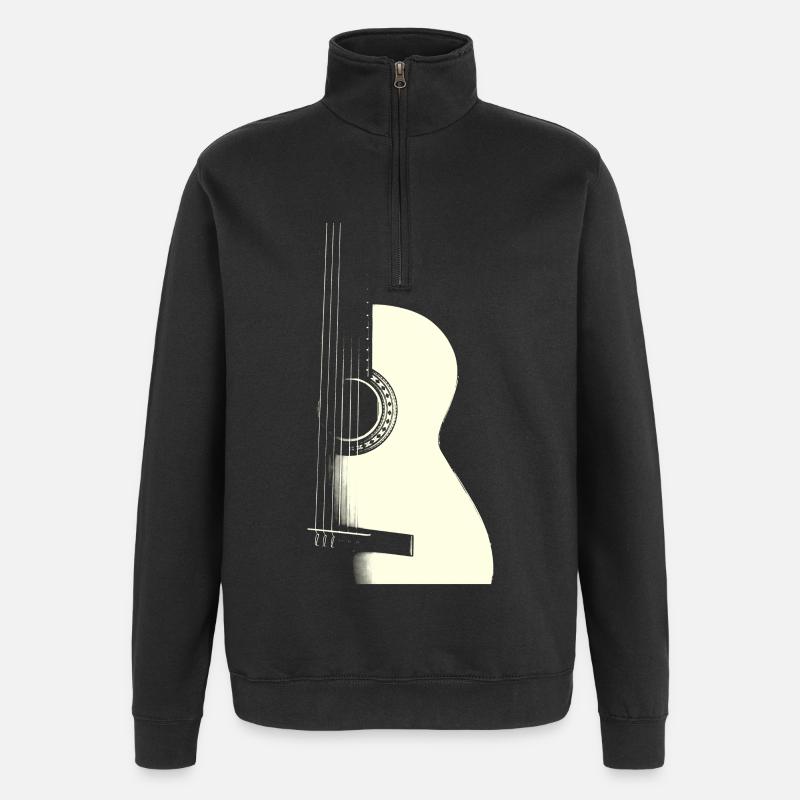 GUITAR - Sweat à zip 1/4 - noir