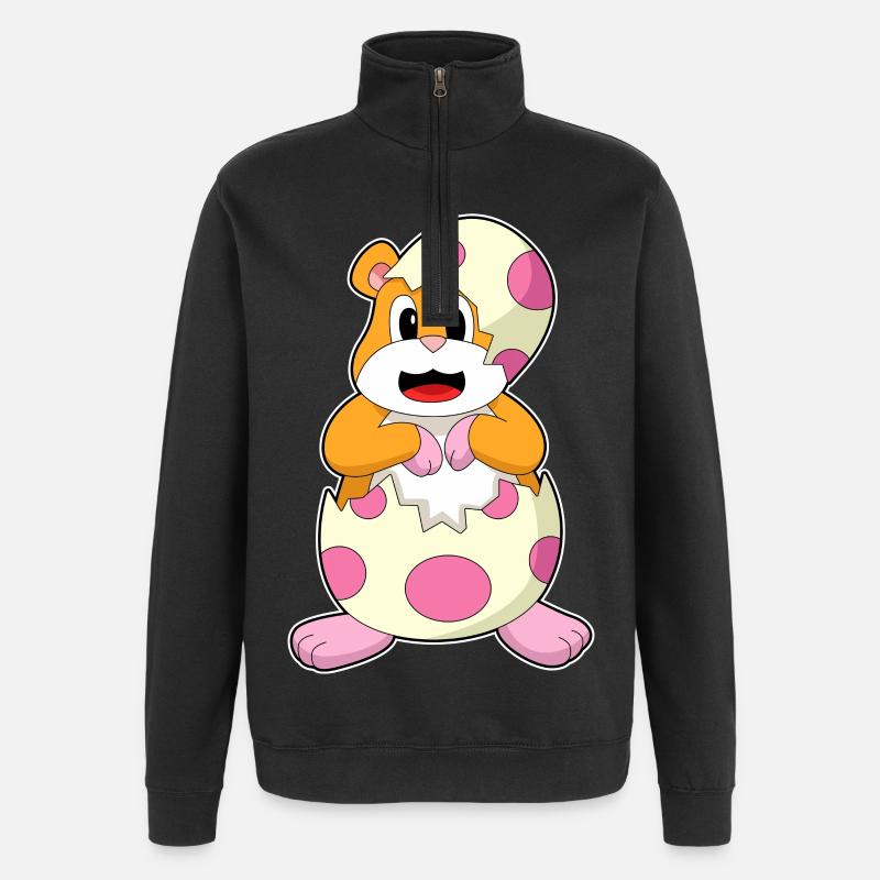 Hamster Eggshell - Quarter-Zip Sweatshirt - black