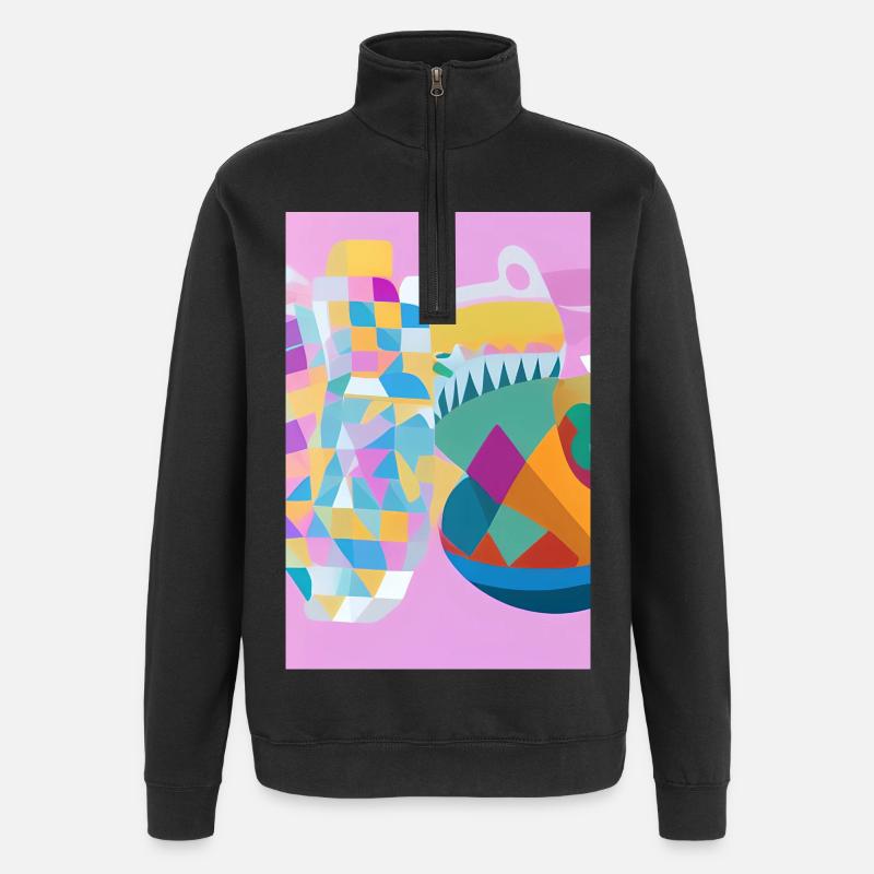 Shapes and patterns - Quarter-Zip Sweatshirt - black