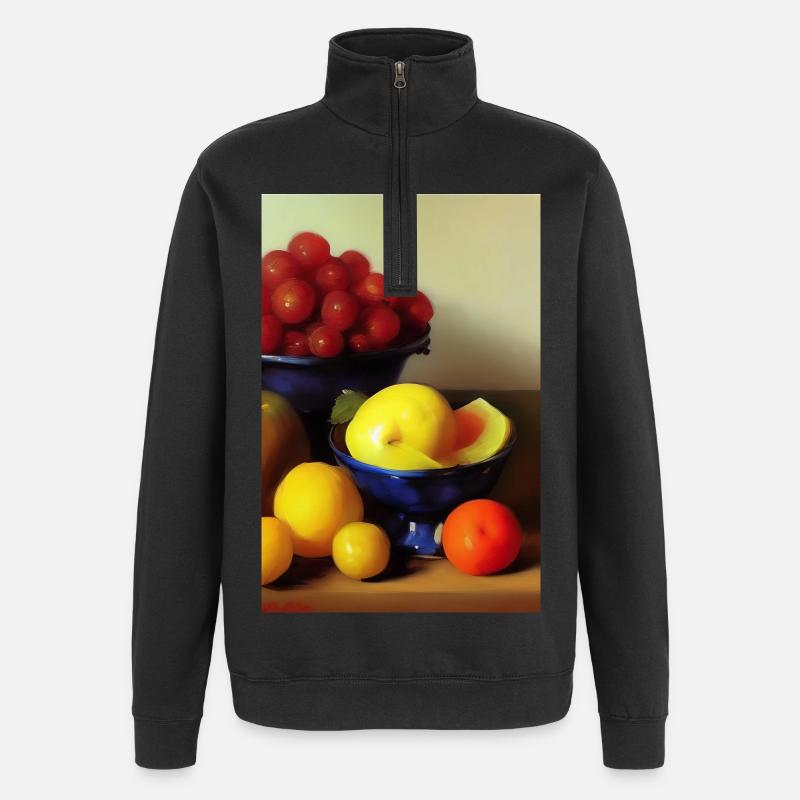 Fruit - Sweat à zip 1/4 - noir