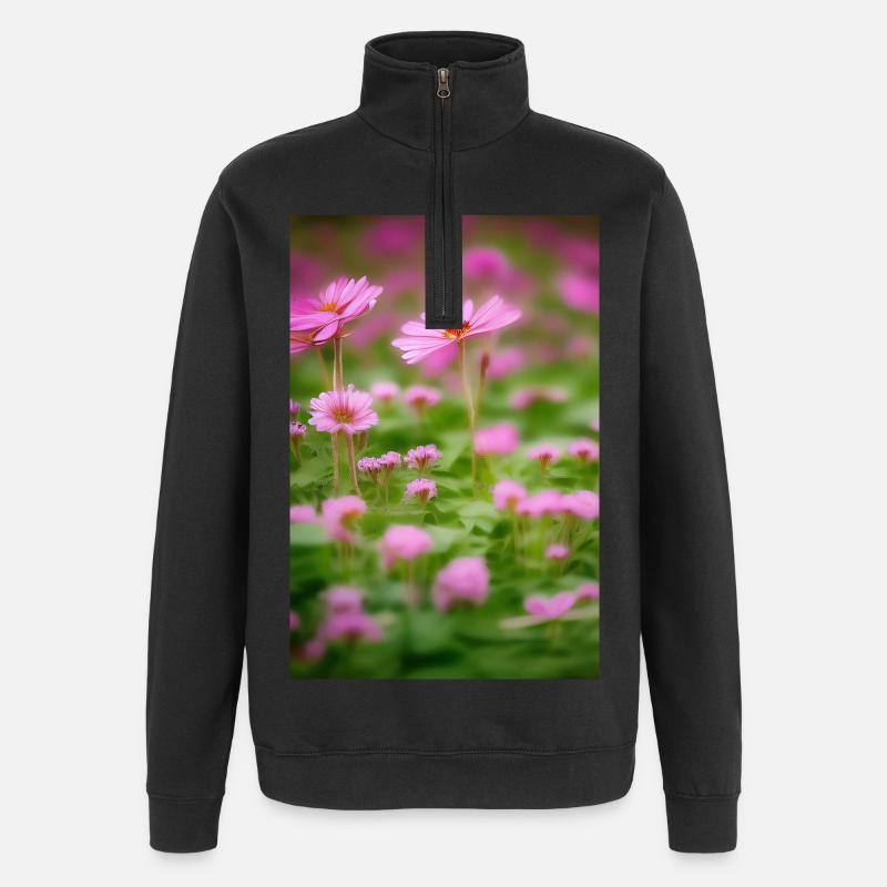 Blumen Kunst - Quarter-Zip-Sweatshirt - Schwarz