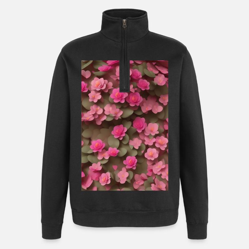 Blumen Kunst - Quarter-Zip-Sweatshirt - Schwarz