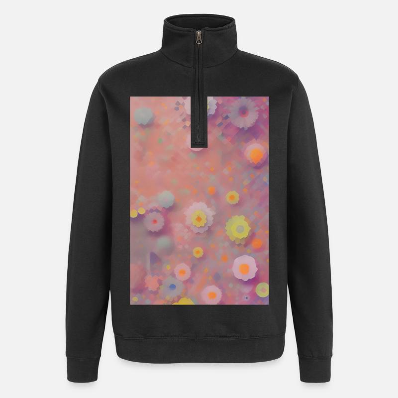 Blumen Kunst - Quarter-Zip-Sweatshirt - Schwarz