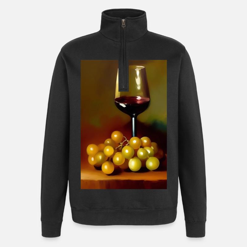 Buveurs de vin - Sweat à zip 1/4 - noir
