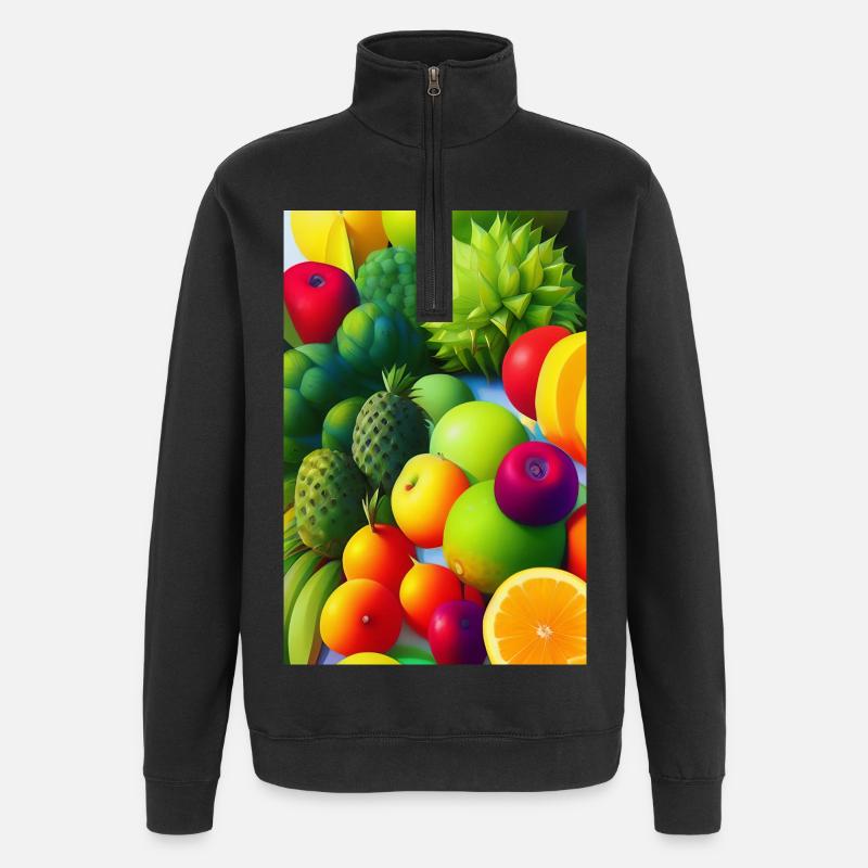 Fruit - Sweat à zip 1/4 - noir