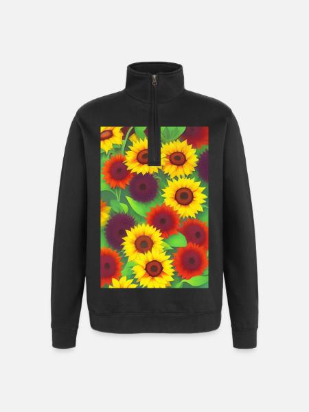 Sunflowers - Quarter-Zip Sweatshirt - black