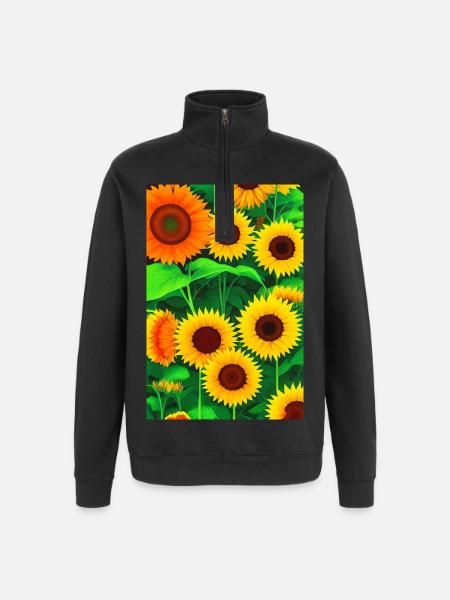 Sunflowers - Quarter-Zip Sweatshirt - black