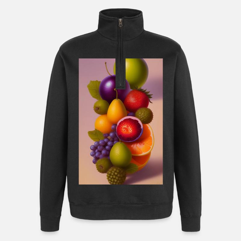 Fruit - Sweat à zip 1/4 - noir