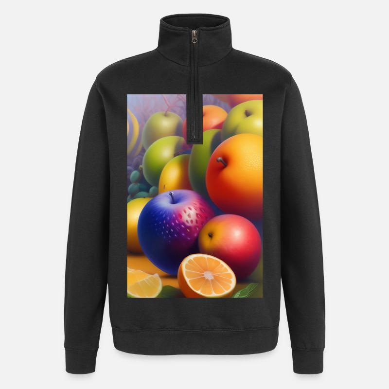 Fruit - Sweat à zip 1/4 - noir