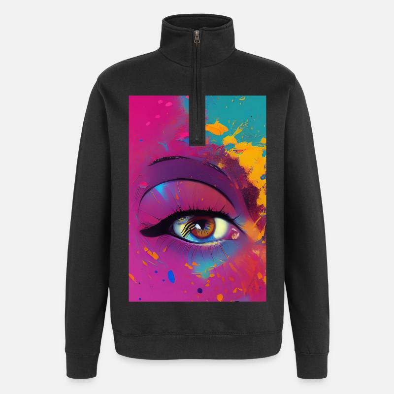 Art abstrait - Sweat à zip 1/4 - noir