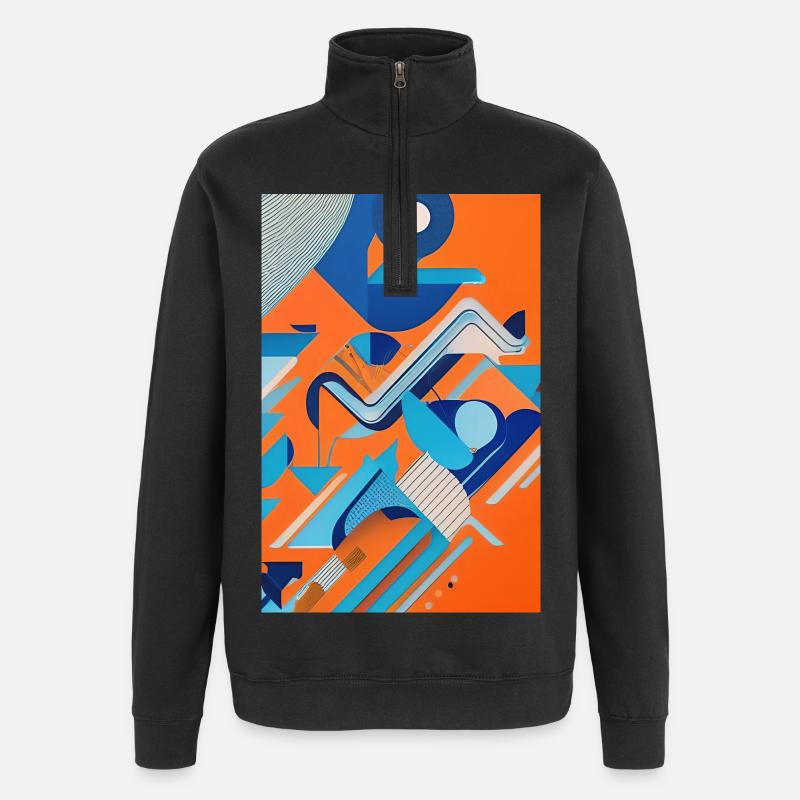 Abstrakte Kunst - Quarter-Zip-Sweatshirt - Schwarz