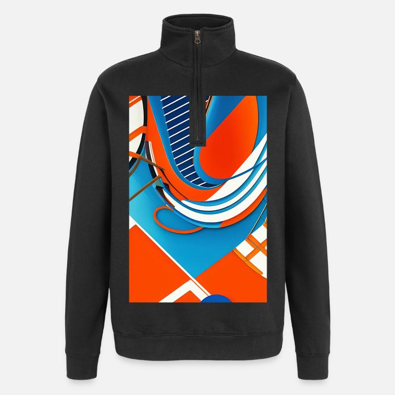 Art abstrait - Sweat à zip 1/4 - noir