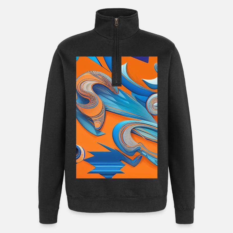 Art abstrait - Sweat à zip 1/4 - noir