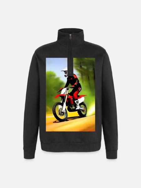 Motocross Riding - Quarter-Zip Sweatshirt - black