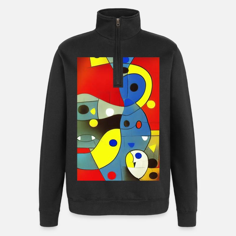 Art abstrait - Sweat à zip 1/4 - noir