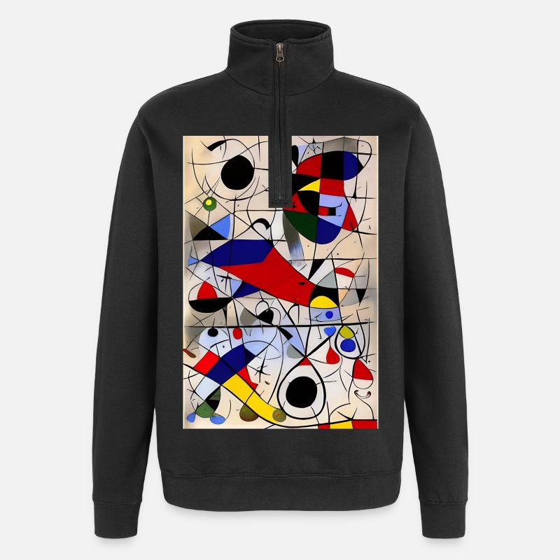 Art abstrait - Sweat à zip 1/4 - noir