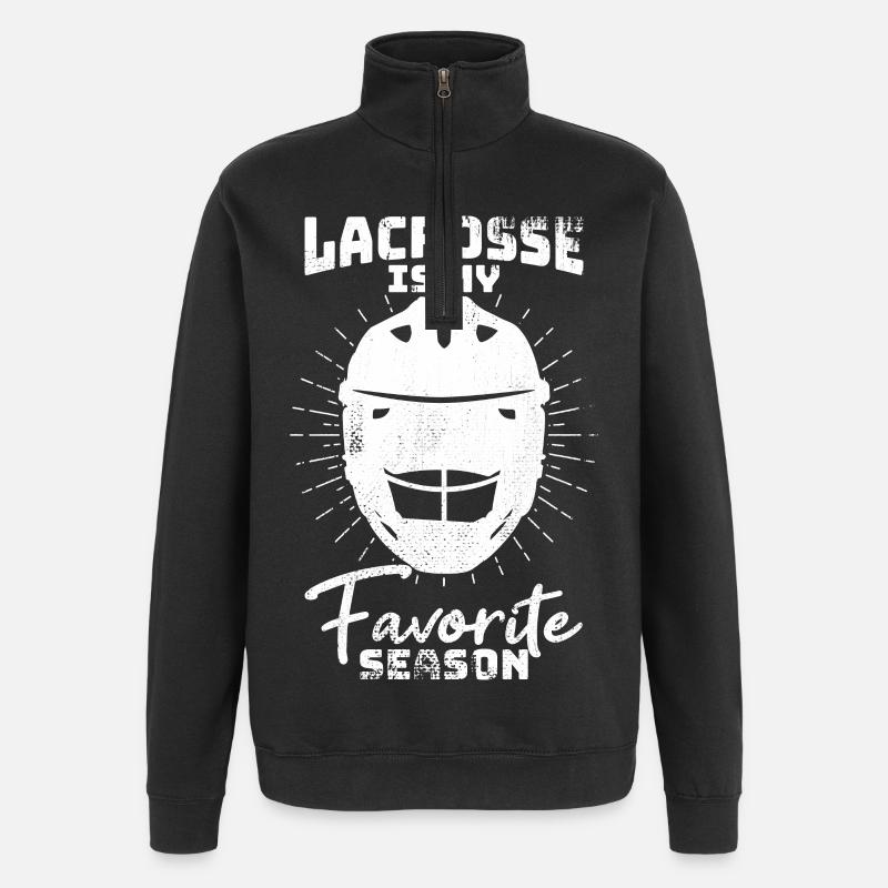 Dicton du joueur de crosse - Sweat à zip 1/4 - noir
