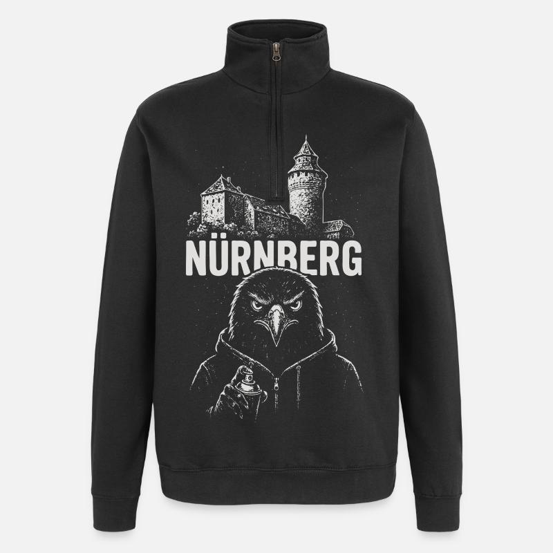 Rue Adler de Nuremberg - Sweat à zip 1/4 - noir
