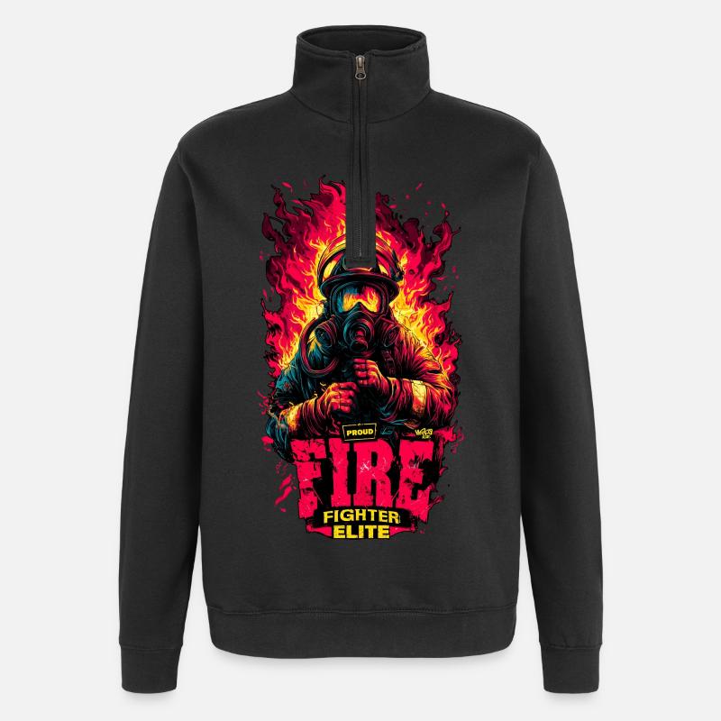 Fire Fighter Elite - Quarter-Zip Sweatshirt - black