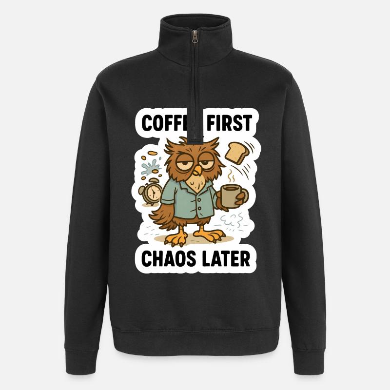 Café Premier Hibou - Sweat à zip 1/4 - noir
